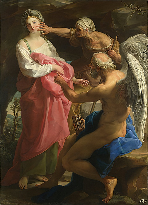 Il tempo ordina alla vecchiaia di distruggere la bellezza - National Gallery Londra, Batoni Pompeo